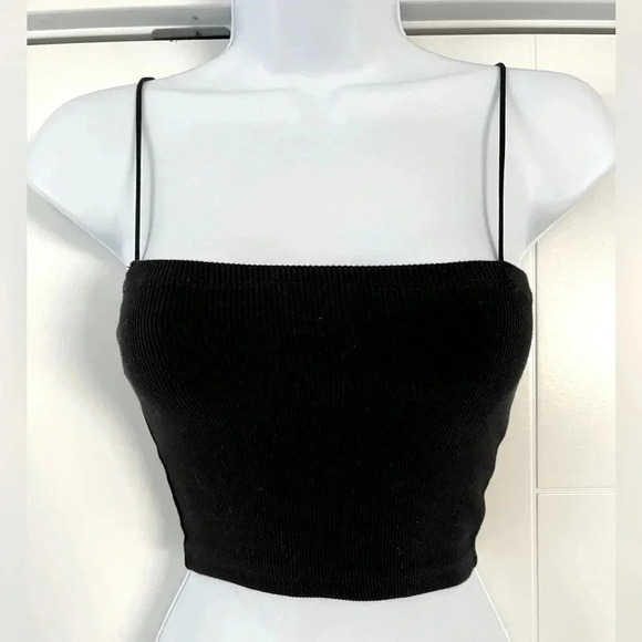 Zara/💰2 FOR $10💰Black ribbed crop top/ Size US S - Picture 5 of 9